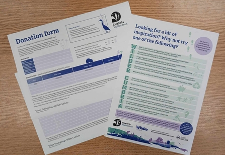 Donation form and fundraising ideas sheet
